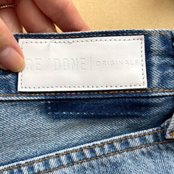Re/Done Originals (Levi’s) High Rise Straight Distressed Jeans - 27" - Picture 11 of 16